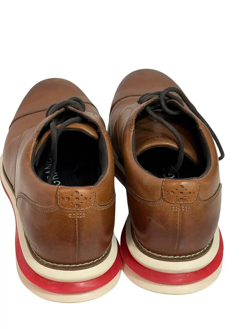 Cole Haan OriginalGrand Shoes Mens Size 9 Brown Leather Derby Dress Cap Toe